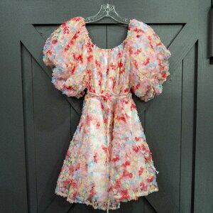 & merci Puff Sleeve Floral Babydoll Dress Size M